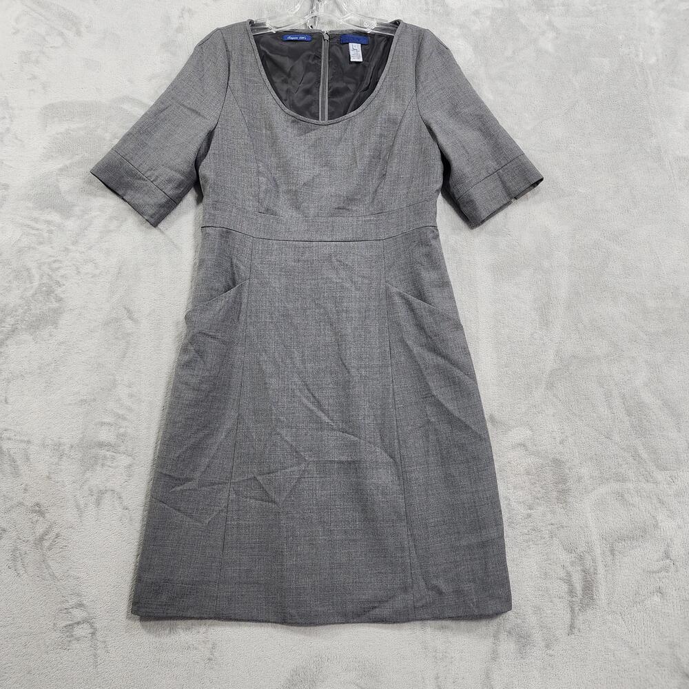 J.Crew Dress Womens 6 Gray Super 120s Wool Scoop Neck Sheath Knee Length Lined